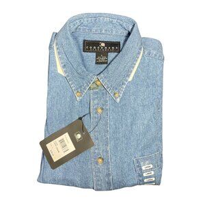 Consensus Denim Button‑Down Shirt – Size Large